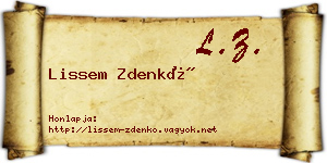 Lissem Zdenkó névjegykártya